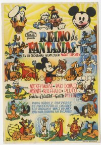 8c243 REINO DE FANTASIAS Spanish herald 1950s Disney, Mickey Mouse, Donald Duck, Goofy, Pluto!