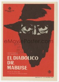 8c244 RETURN OF DR MABUSE Spanish herald 1963 Gert Froebe, Lex Barker, Im Stahlnetz des Dr. Mabuse!