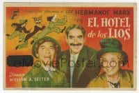 8c253 ROOM SERVICE Spanish herald 1945 art & photo of the Marx Brothers, Groucho, Chico & Harpo!