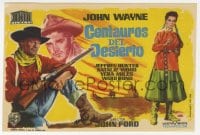8c261 SEARCHERS Spanish herald 1960 Jano art of John Wayne, Hunter & Natalie Wood, John Ford