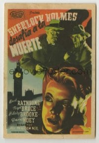 8c266 SHERLOCK HOLMES FACES DEATH Spanish herald 1945 detective Basil Rathbone & Bruce as Watson!