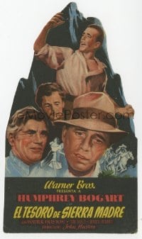 8c297 TREASURE OF THE SIERRA MADRE die-cut Spanish herald 1948 Humphrey Bogart, different image!