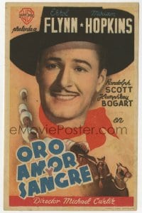 8c304 VIRGINIA CITY Spanish herald 1943 different image of Errol Flynn, directed by Michael Curtiz!