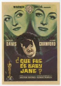 8c309 WHAT EVER HAPPENED TO BABY JANE? Spanish herald 1963 MCP art of Bette Davis & Joan Crawford!