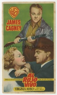 8c312 WHITE HEAT Spanish herald 1950 James Cagney & Virginia Mayo in classic noir, different!