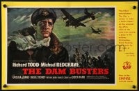 8c002 DAM BUSTERS English trade ad 1955 great art of World War II pilot Richard Todd!