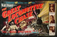 8c011 GREAT LOCOMOTIVE CHASE English trade ad 1956 Disney, really cool artwork of railroad train!
