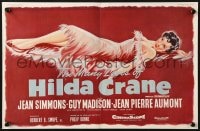 8c012 HILDA CRANE English trade ad 1956 sexy artwork of full-length Jean Simmons in red dress!