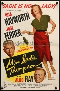 8c014 MISS SADIE THOMPSON English trade ad 1954 full-length Rita Hayworth, Jose Ferrer, Aldo Ray