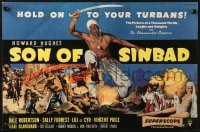 8c016 SON OF SINBAD English trade ad 1955 Howard Hughes, Dale Robertson, hold on to your turbans!