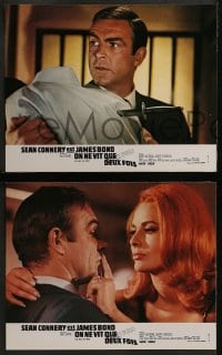 8c038 YOU ONLY LIVE TWICE 8 French LCs R1970s art of Sean Connery as James Bond by Frank McCarthy!