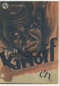 8c210 NIGHT KEY Spanish herald 1939 different artwork of spooky Boris Karloff + photo montage!