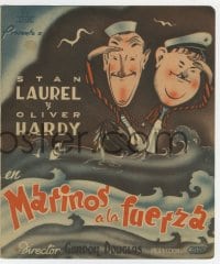 8c257 SAPS AT SEA Spanish herald 1944 different art of Stan Laurel & Oliver Hardy, Hal Roach