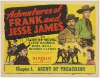 8d001 ADVENTURES OF FRANK & JESSE JAMES chapter 1 TC 1948 outlaw Clayton Moore, full-color image!