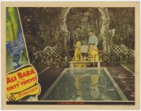 8d208 ALI BABA & THE FORTY THIEVES LC 1944 Maria Montez & Turhan Bey together by reflecting pool!