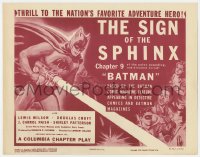 8d013 BATMAN chapter 9 TC R1954 great art of Lewis Wilson in costume, The Sign of the Sphinx!