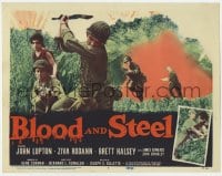 8d020 BLOOD & STEEL TC 1959 4 fighting men & a girl trapped in 1,000 miles of green hell!