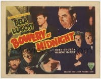 8d021 BOWERY AT MIDNIGHT TC R1949 New York college professor Bela Lugosi is a criminal mastermind!