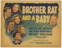 8d023 BROTHER RAT & A BABY TC 1940 Jane Wyman, Ronald Reagan, Priscilla Lane, Eddie Albert, rare!