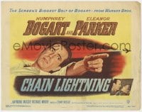 8d030 CHAIN LIGHTNING TC 1949 great image of military test pilot Humphrey Bogart & Eleanor Parker!