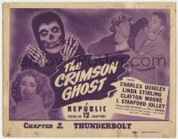 8d034 CRIMSON GHOST chapter 2 TC 1946 great image of the spooky title character, Thunderbolt!
