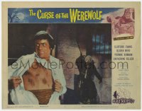 8d364 CURSE OF THE WEREWOLF LC #6 1961 Hammer, old man in jail cell watches Oliver Reed transform!