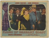 8d450 FLAME OF BARBARY COAST LC 1945 John Wayne smiles at Ann Dvorak in great gambling scene!