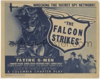 8d046 FLYING G-MEN chapter 4 TC 1939 best image of masked hero Robert Paige, The Falcon Strikes!