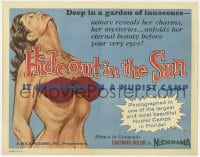 8d070 HIDEOUT IN THE SUN TC 1960 Doris Wishman classic, it happened in a nudist camp, censored!