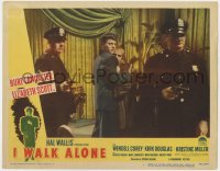 8d565 I WALK ALONE LC #8 1948 cops with guns in front of Burt Lancaster protecting Lizabeth Scott!