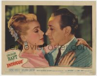 8d576 INTRIGUE LC #2 1947 romantic close up of George Raft & June Havoc about to kiss!