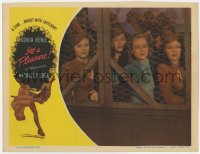 8d586 IT'S A PLEASURE LC 1945 close up of Sonja Henie & showgirls looking through screen door!