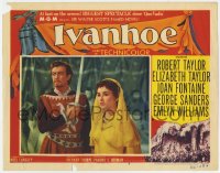 8d589 IVANHOE LC #8 1952 image of pretty Elizabeth Taylor & Robert Taylor w/sword!