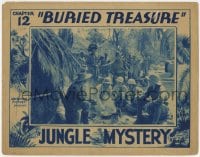 8d598 JUNGLE MYSTERY chapter 12 LC 1932 Tom Tyler & explorers cooking by natives, Buried Treasure!