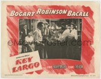 8d601 KEY LARGO LC #7 1948 Lauren Bacall & most of cast watch Gomez hold gun on Humphrey Bogart!