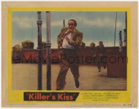 8d607 KILLER'S KISS LC #5 1955 early Stanley Kubrick noir, guy being chased on New York rooftop!