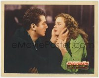 8d616 KISS OF DEATH LC #2 1947 great c/u of scared Victor Mature trying to comfort Coleen Gray!