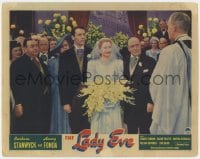 8d624 LADY EVE LC 1941 Preston Sturges, Barbara Stanwyck & Henry Fonda at their wedding!