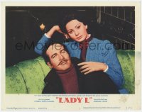 8d626 LADY L LC #6 1965 romantic close up of sexy Sophia Loren & Paul Newman with pencil mustache!