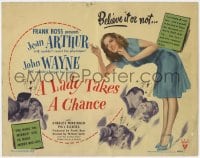 8d091 LADY TAKES A CHANCE TC 1943 Jean Arthur moves west and falls in love with John Wayne!