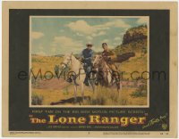 8d643 LONE RANGER LC #5 1956 cool image of Clayton Moore & Jay Silverheels as Tonto on horseback!