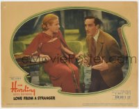 8d654 LOVE FROM A STRANGER LC 1937 close up of Basil Rathbone & Ann Harding, Agatha Christie