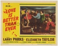 8d656 LOVE IS BETTER THAN EVER LC #5 1952 young Elizabeth Taylor, Larry Parks, Stanley Donen!