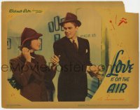 8d657 LOVE IS ON THE AIR LC 1937 Ronald Reagan in his very first movie, c/u with June Travis, rare!