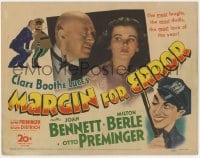 8d111 MARGIN FOR ERROR TC 1943 Otto Preminger leering at Joan Bennett + art of cop Milton Berle!