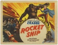 8d112 ROCKET SHIP TC R1950 art of Buster Crabbe fighting alien ape monster
