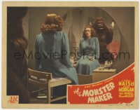 8d689 MONSTER MAKER LC 1944 great image of fake ape Crash Corrigan behind Tala Birell in mirror!