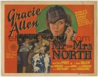 8d119 MR. & MRS. NORTH TC 1942 Gracie Allen, world's funniest female becomes a riotous detective!