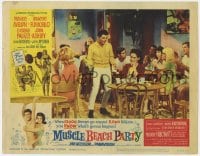 8d701 MUSCLE BEACH PARTY LC #6 1964 Frankie Avalon approaches Luciana Paluzzi in nightclub!