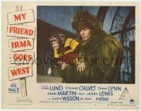 8d703 MY FRIEND IRMA GOES WEST LC #2 1950 best c/u of Jerry Lewis in wacky ape suit holding chimp!